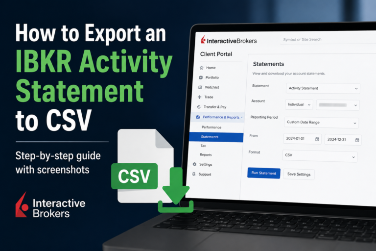 How to export IBKR activity statement to CSV